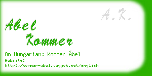 abel kommer business card